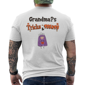 Personalized Halloween Grandma White Back Print T-Shirt - Thegiftio UK