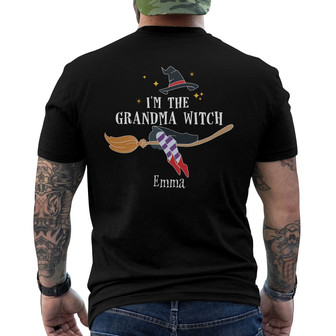 Personalized Halloween Grandma Witch Back Print T-Shirt - Thegiftio UK