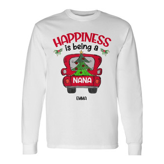 Personalized Happiness Grandma Christmas Long Sleeve Shirt - Thegiftio UK