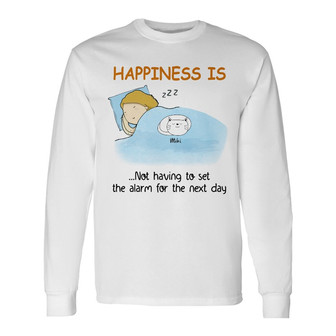 Personalized Happiness Is Cat Long Sleeve Shirt - Thegiftio UK