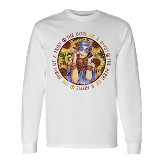 Personalized Hippie July Girl White Long Sleeve Shirt - Thegiftio UK