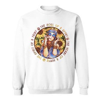 Personalized Hippie July Girl White Sweatshirt - Thegiftio UK
