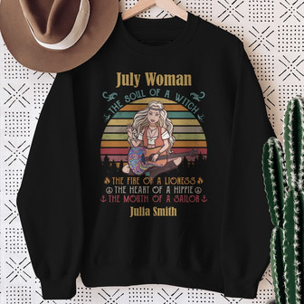 Personalized Hippie July Woman Sweatshirt - Thegiftio UK