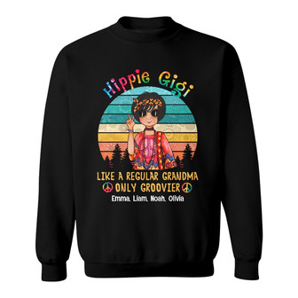 Personalized Hippie Mom Grandma Sweatshirt - Thegiftio UK