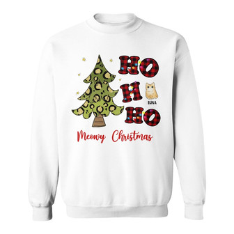 Personalized Ho Ho Ho Cat Christmas Sweatshirt - Thegiftio UK