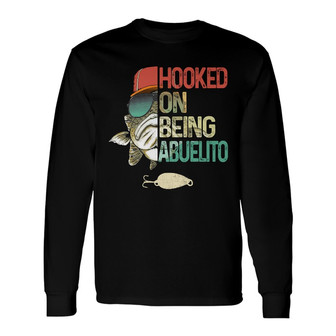 Personalized Hooked On Being Grandpa Papa Fishing Long Sleeve Shirt - Thegiftio UK