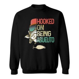 Personalized Hooked On Being Grandpa Papa Fishing Sweatshirt - Thegiftio UK