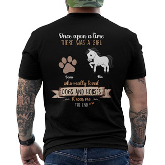 Personalized Horse And Dog Back Print T-Shirt - Thegiftio UK