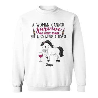 Personalized Horse Wine Women Sweatshirt - Thegiftio UK