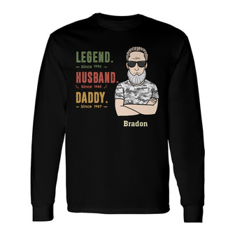 Personalized Hunting Dad Grandpa Long Sleeve Shirt - Thegiftio UK