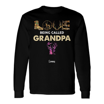 Personalized Hunting Dad Grandpa Long Sleeve Shirt - Thegiftio UK
