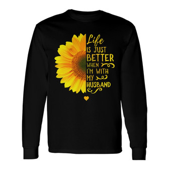Personalized Husband And Wife Sunflower Long Sleeve Shirt - Thegiftio UK