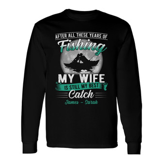 Personalized Husband Wife Fishing Long Sleeve Shirt - Thegiftio UK