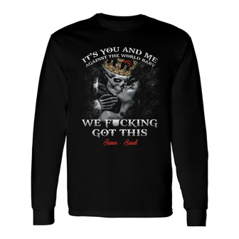 Personalized Husband Wife Skull Long Sleeve Shirt - Thegiftio UK