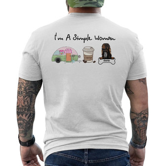 Personalized I Am A Simple Woman Dog Mom Back Print T-Shirt - Thegiftio UK