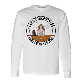 Personalized I Like Dog And Coffee Long Sleeve Shirt - Thegiftio UK