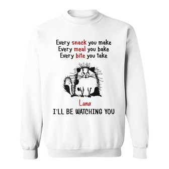 Personalized I'll Be Watching You Cat Sweatshirt - Thegiftio UK