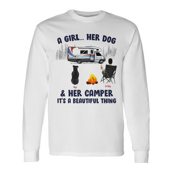 Personalized It's A Beautiful Thing A Girl and Her Dog Long Sleeve Shirt - Thegiftio UK
