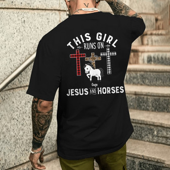 Personalized Jesus And Horses Back Print T-Shirt - Thegiftio UK