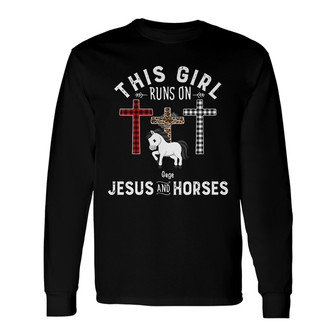Personalized Jesus And Horses Long Sleeve Shirt - Thegiftio UK