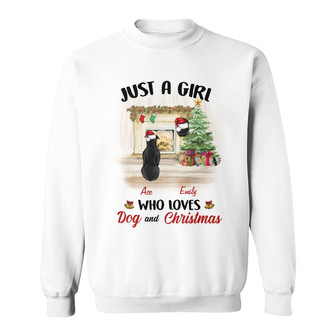 Personalized Just A Girl Who Loves Dogs and Christmas Sweatshirt - Thegiftio UK