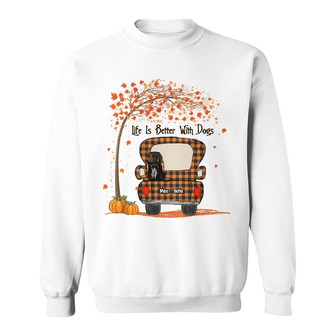 Personalized Life Is Better With Dog Fall Halloween Sweatshirt - Thegiftio UK