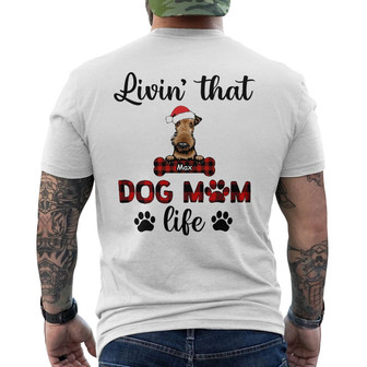 Personalized Livin That Dog Mom Life Christmas Back Print T-Shirt - Thegiftio UK