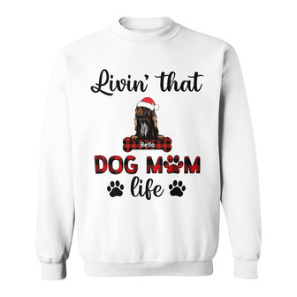 Personalized Livin That Dog Mom Life Christmas Sweatshirt - Thegiftio UK