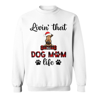 Personalized Livin That Dog Mom Life Christmas Sweatshirt - Thegiftio UK