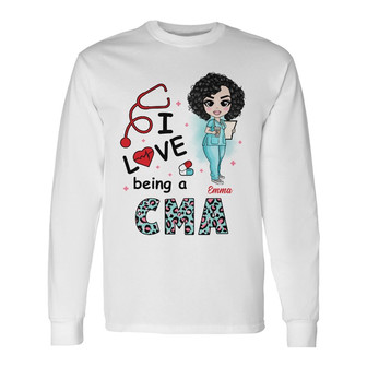 Personalized Love Being A Nurse Long Sleeve Shirt - Thegiftio UK