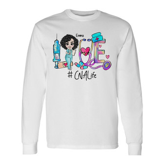 Personalized Love Nurse Life Long Sleeve Shirt - Thegiftio UK