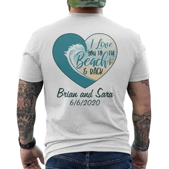 Personalized Love To The Beach White Back Print T-Shirt - Thegiftio UK