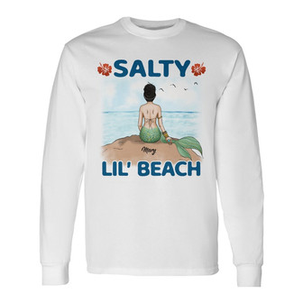 Personalized Mermaid Friends Salty Beach Long Sleeve Shirt - Thegiftio UK