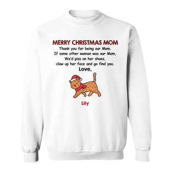 Personalized Merry Christmas Cat Dad Cat Mom Sweatshirt - Thegiftio UK