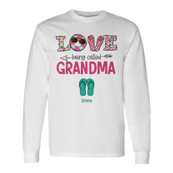 Personalized Mom Grandma Beach Long Sleeve Shirt - Thegiftio UK