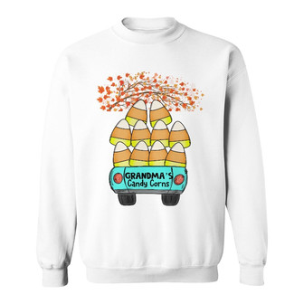 Personalized Mom Grandma Fall Halloween Candy Corn Sweatshirt - Thegiftio UK