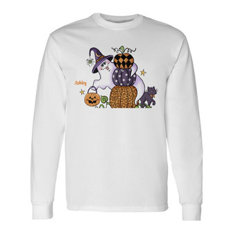 Personalized Mom Grandma Fall Halloween Long Sleeve Shirt - Thegiftio UK