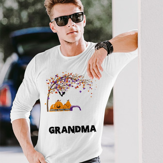 Personalized Mom Grandma Fall Halloween Long Sleeve Shirt - Thegiftio UK