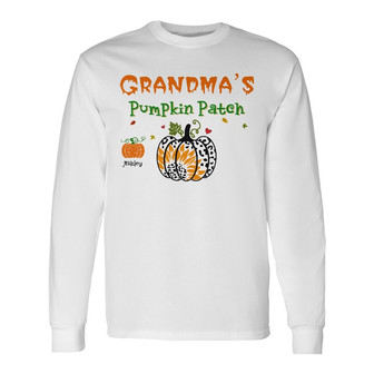 Personalized Mom Grandma Fall Halloween Long Sleeve Shirt - Thegiftio UK