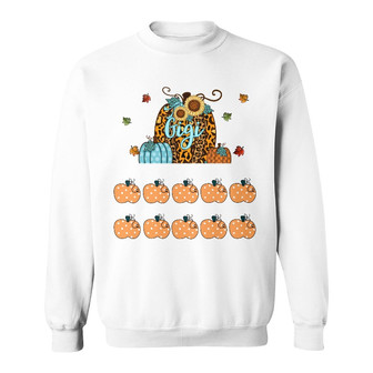 Personalized Mom Grandma Fall Halloween Pumpkins Sweatshirt - Thegiftio UK