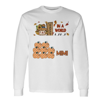 Personalized Mom Grandma Fall Halloween Scarecrow Long Sleeve Shirt - Thegiftio UK