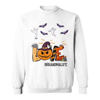Personalized Mom Grandma Fall Halloween Sweatshirt - Thegiftio UK
