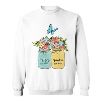 Personalized Mom Grandma Flower Art Sweatshirt - Thegiftio UK
