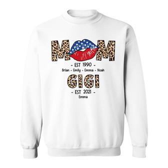 Personalized Mom Grandma Lips Sweatshirt - Thegiftio UK