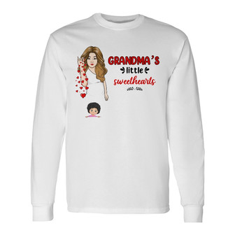 Personalized Mom Grandma Little Sweethearts Long Sleeve Shirt - Thegiftio UK