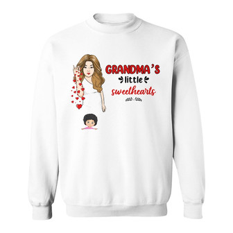 Personalized Mom Grandma Little Sweethearts Sweatshirt - Thegiftio UK