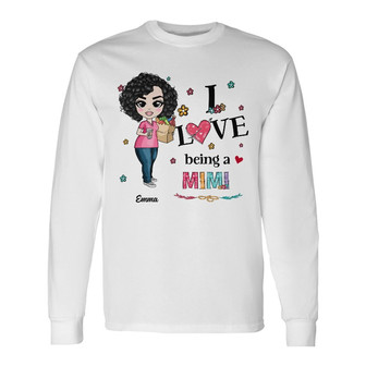 Personalized Mom Grandma Love Being Long Sleeve Shirt - Thegiftio UK