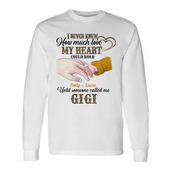 Personalized Mom Grandma Love Pattern Long Sleeve Shirt - Thegiftio UK