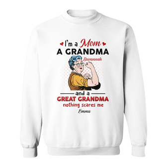 Personalized Mom Grandma Nothing Scares Me Sweatshirt - Thegiftio UK