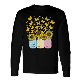 Personalized Mom Grandma Sunflower Butterfly Long Sleeve Shirt - Thegiftio UK
